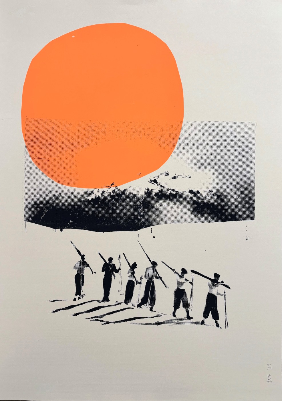 Six Skieurs - orange