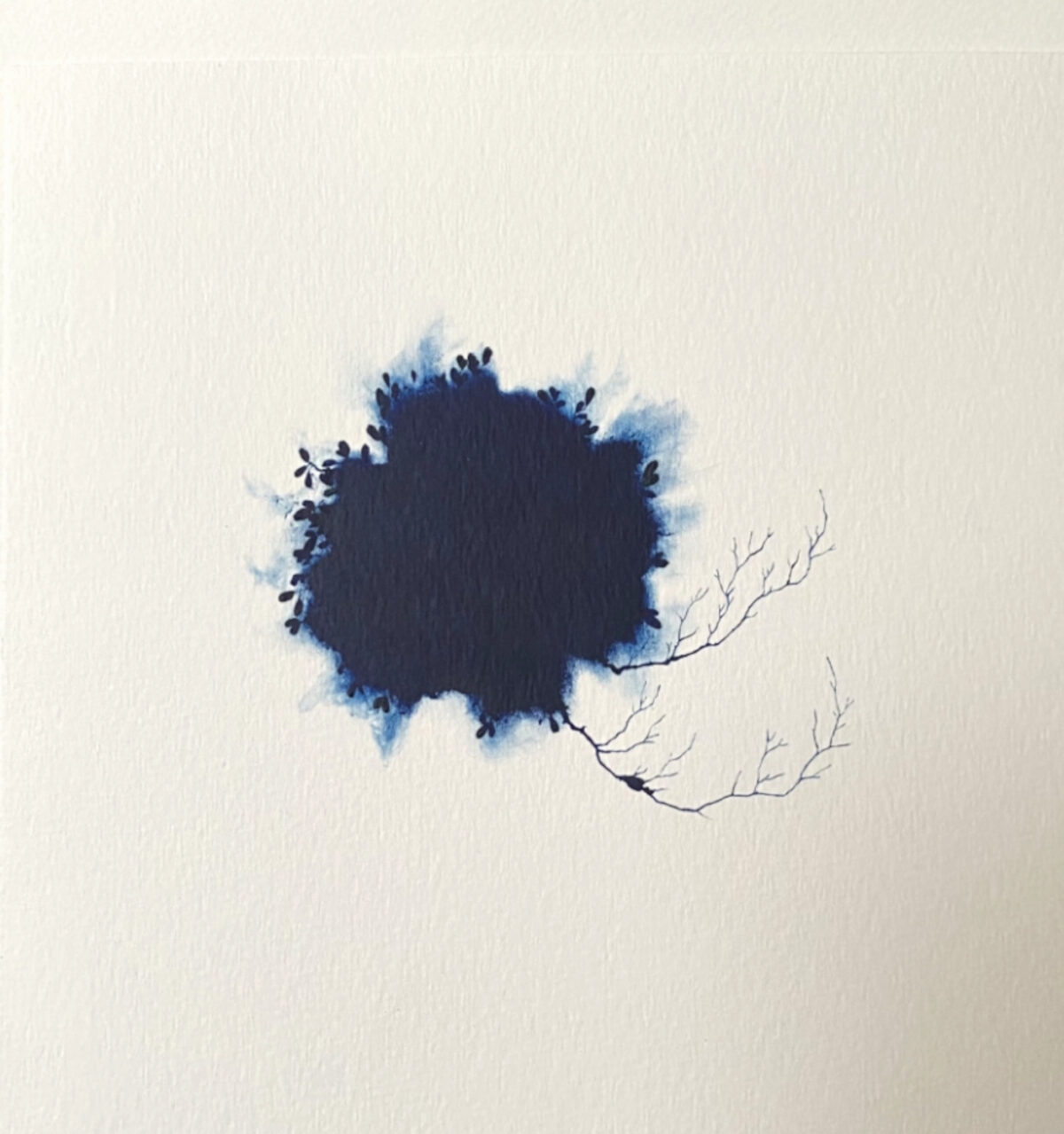 oeuvre peinture huile bleu prusse