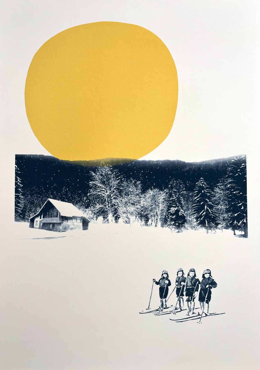 affiche deco montagne ski