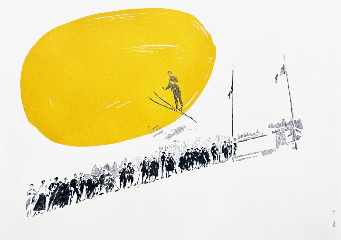 Le Saut à Ski - jaune